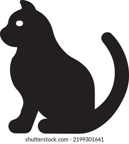 Vector isolated cat silhouette, logo, print, decorative sticker