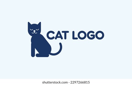 Vector isolated cat silhouette, logo, print, decorative sticker