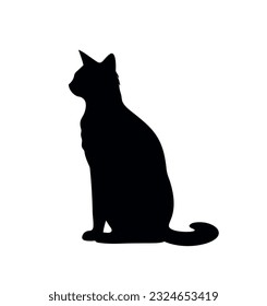 Vector isolated cat silhouette, logo, print, decorative sticker
