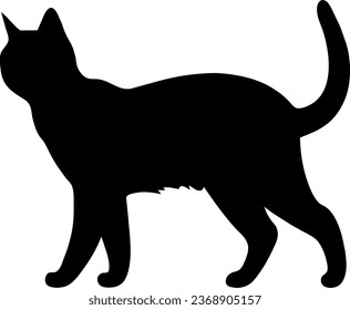 Vector isolated cat silhouette, logo, print, decorative sticker