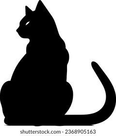 Vector isolated cat silhouette, logo, print, decorative sticker