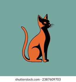 Vector isolated cat silhouette, logo, print, t-shirt design