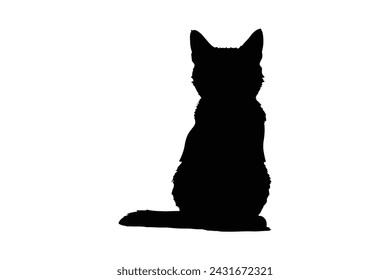 Vector aislado silueta de gato, logotipo, impresión, etiqueta decorativa.
