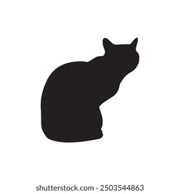 Vector isolated cat silhouette, logo, print, decorative sticker