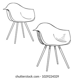 vector, isolated chair sketch, doodle