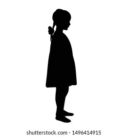 vector, isolated, child silhouette, girl