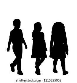 Vector Isolated Children Silhouette Kindergarten Stock Vector (Royalty ...