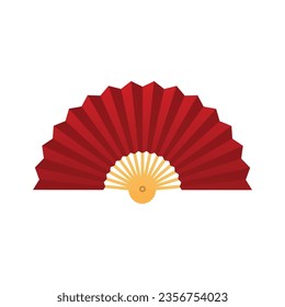 Vector isolated chinese fans illustration. blue folding fans
