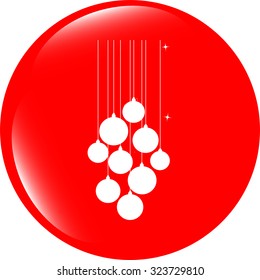 vector isolated christmas ball set on web icon, isolated on white