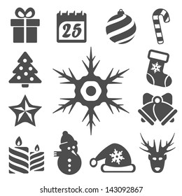 Vector isolated christmas icons set