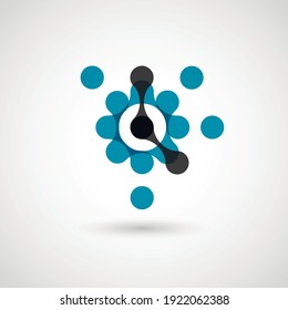 Vector isolated circle logo design template. Abstract dots symbol. Icon round shape.