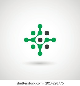 Vector isolated circle logo design template. Abstract dots symbol. Icon round shape.
