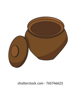 vector, isolated clay pot