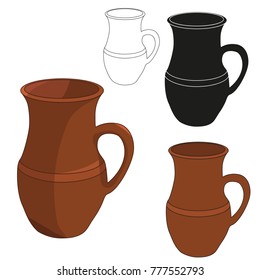 vector, isolated clay pot, sketch