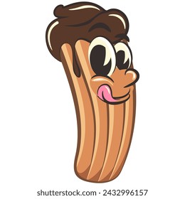 ilustración aislada del vector de la mascota de la historieta del churro 