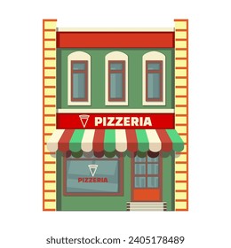 vector isolated clipart illustration of a pizza restaurant building front view