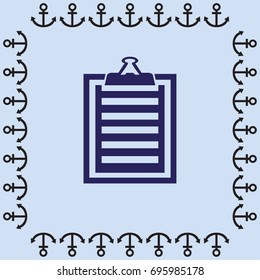 Vector isolated clipboard, list icon set