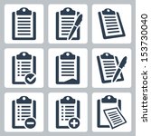 Vector isolated clipboard, list icons set