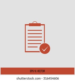 Vector isolated clipboard, list icons