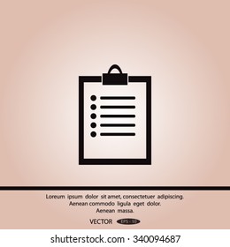 Vector isolated clipboard, list icons