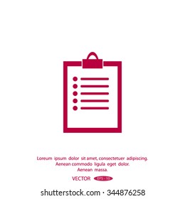 Vector isolated clipboard, list icons