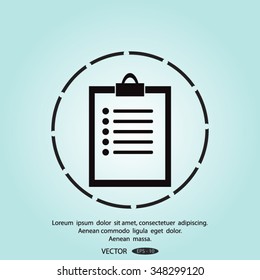 Vector isolated clipboard, list icons