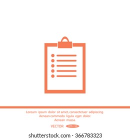 Vector isolated clipboard, list icons