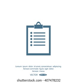 Vector isolated clipboard, list icons