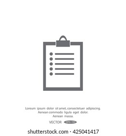 Vector isolated clipboard, list icons