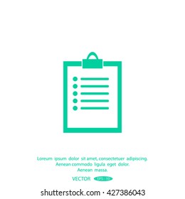 Vector isolated clipboard, list icons