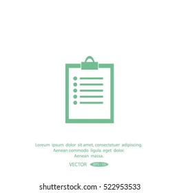 Vector isolated clipboard, list icons
