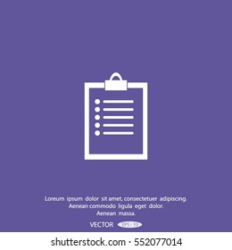 Vector isolated clipboard, list icons