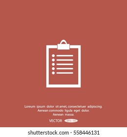 Vector isolated clipboard, list icons