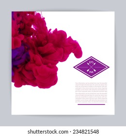 Vector isolated cloud of bloody red ink swirling in water on white background. Template  design. Texture of splashes of paint, ink