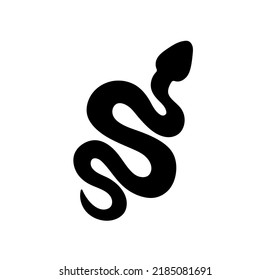 Vector Isolated Coiled Snake Outline Black Colored Silhouette Shadow