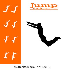 vector isolated collection of man who jumps