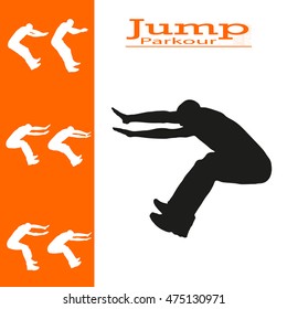 vector isolated collection of man who jumps