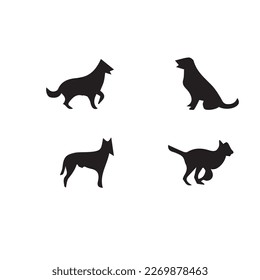 colección vectorial aislada de siluetas de perros