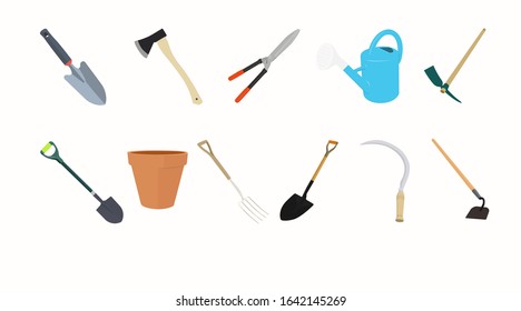 Vector Isolated Color Garden Related Icons