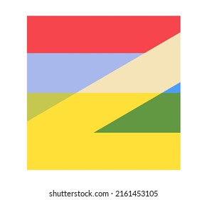 Vector isolated color geometric abstraction in square