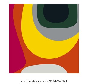 Vector isolated color geometric abstraction in square