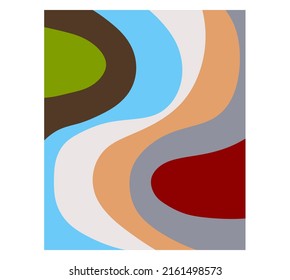 Vector isolated color geometric abstraction in rectangle