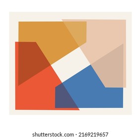 Vector isolated color geometric abstraction in horizontal rectangle