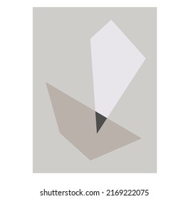 Vector isolated color geometric abstraction in vertical rectangle
