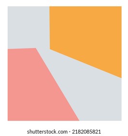 Vector isolated color geometric abstraction in square