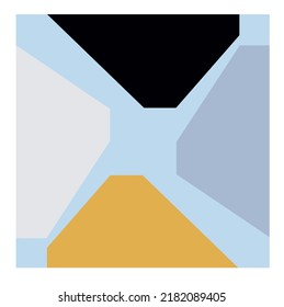 Vector isolated color geometric abstraction in square