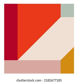 Vector isolated color geometric abstraction in square