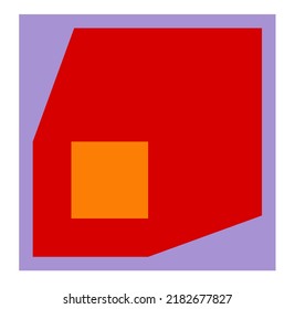 Vector isolated color geometric abstraction in square