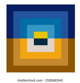 Vector isolated color geometric abstraction in square