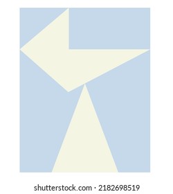 Vector isolated color geometric abstraction in vertical rectangle